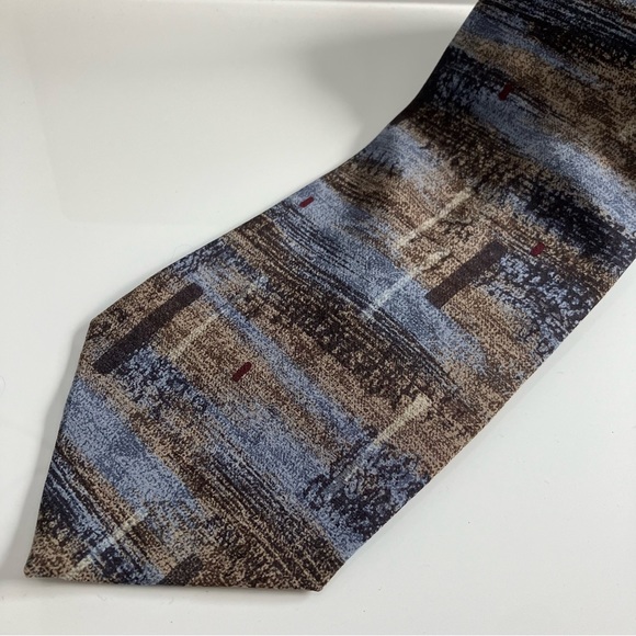 Bruno Barelli | Pure Italian silk blue & brown tie - Picture 2 of 4